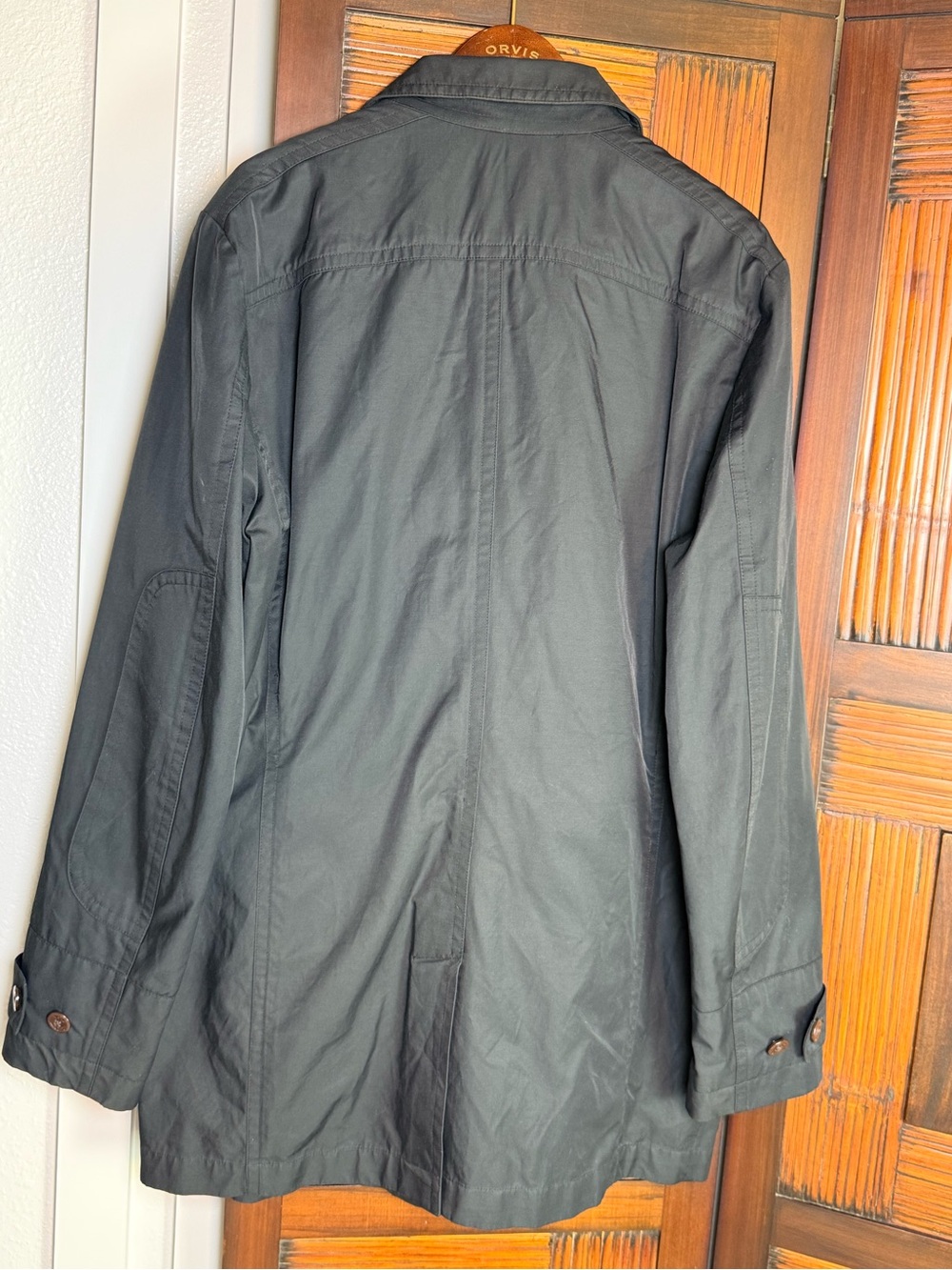 Lauren Ralph Lauren Men’s Black Double Breasted Raincoat Trench Coat 42L Preppy - Picture 5 of 15